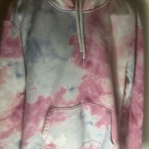 Hollister Pastel Pink & Light Blue Tie-Dye Hoodie